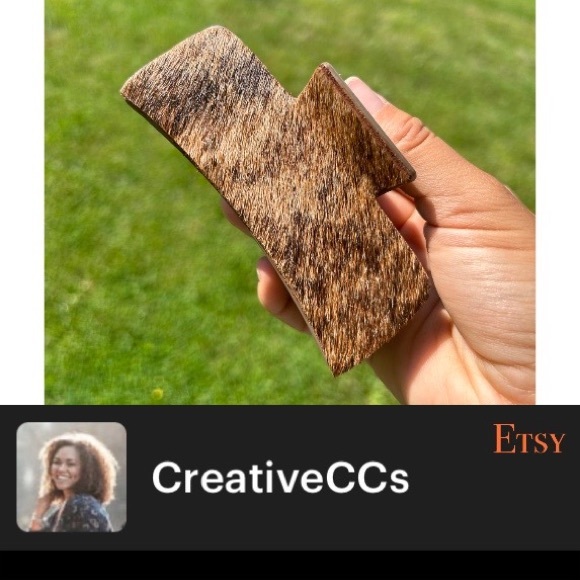 Cow Hide Hair Clips - Picture 3 of 10